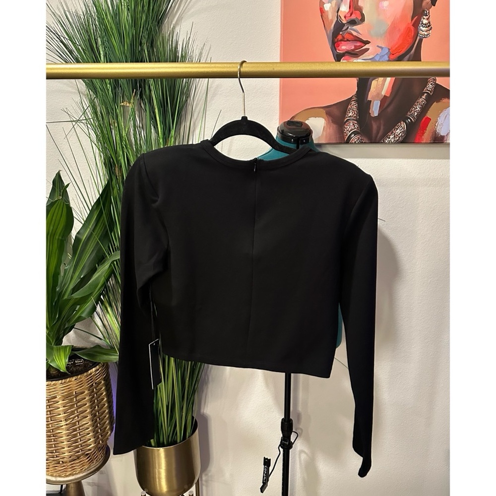 Barneys New York x Forever 21 Black Long Sleeve Crop Top - Size Large - Picture 4 of 10